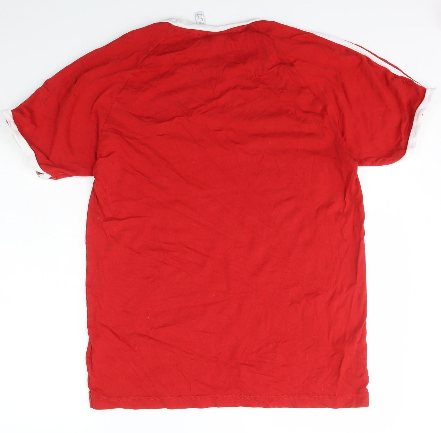 adidas Mens Red  Cotton  T-Shirt Size L Crew Neck