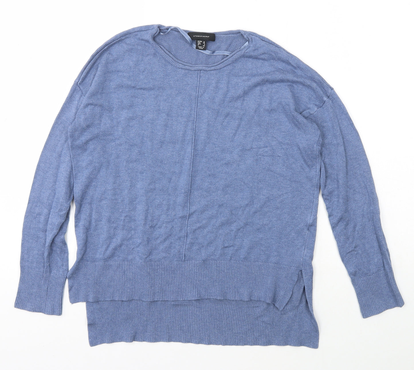 Atmosphere Womens Blue Scoop Neck  Viscose Pullover Jumper Size 12