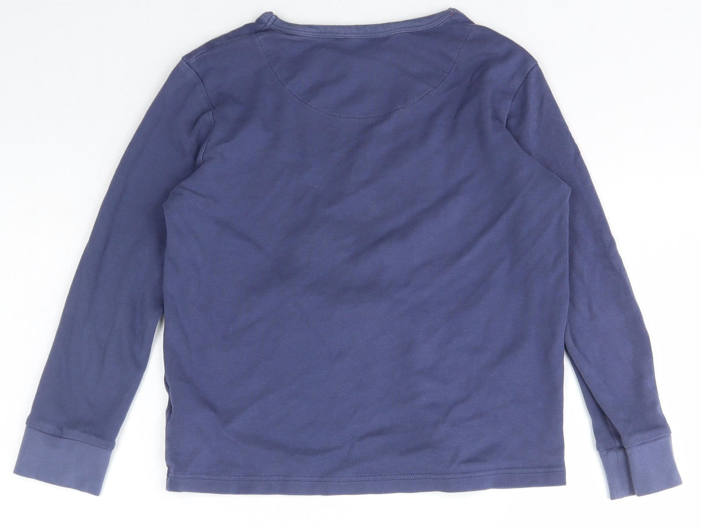 John Lewis Girls Blue  Cotton Basic T-Shirt Size 10 Years Crew Neck Pullover - Christmas