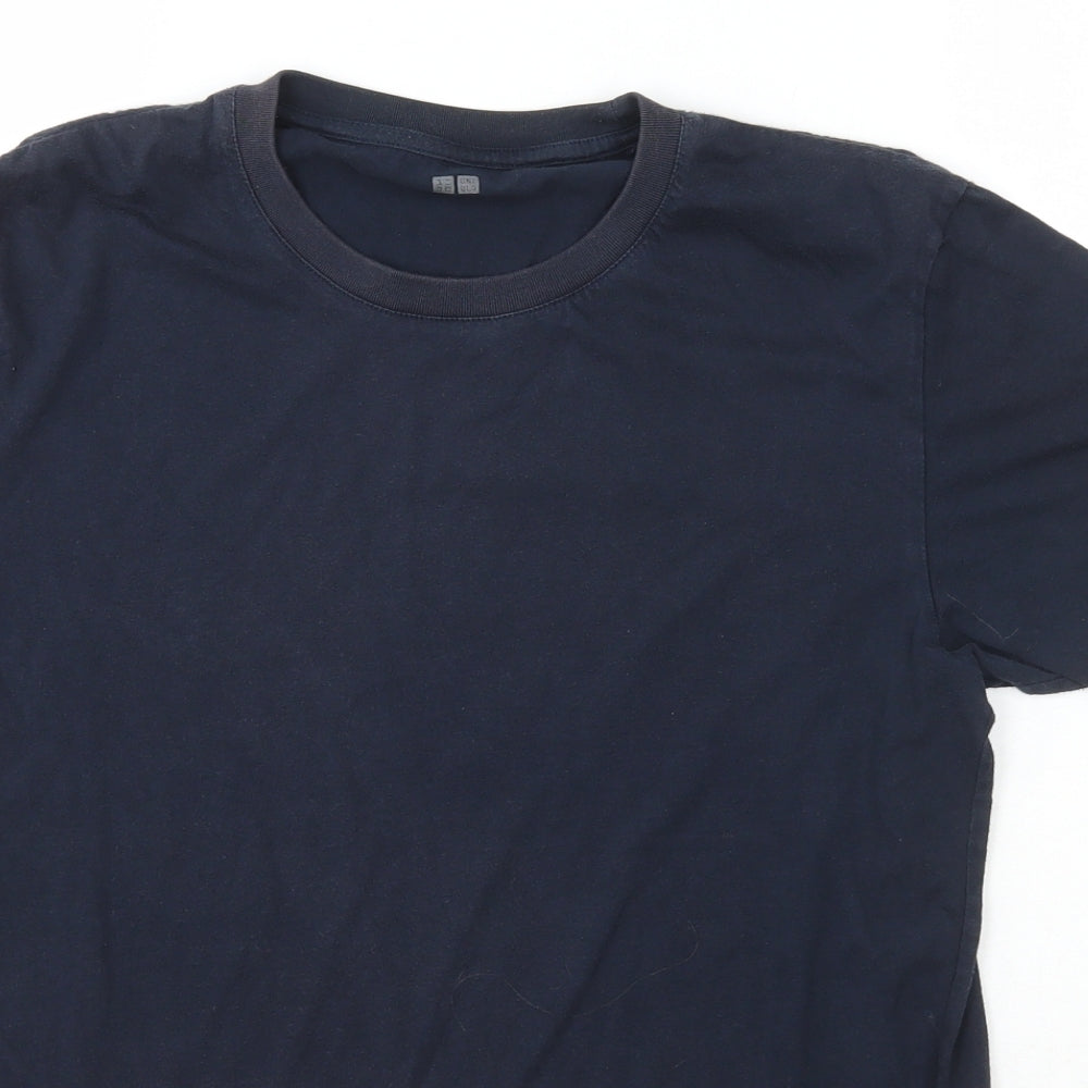 Uniqlo Mens Blue  Cotton  T-Shirt Size S Crew Neck