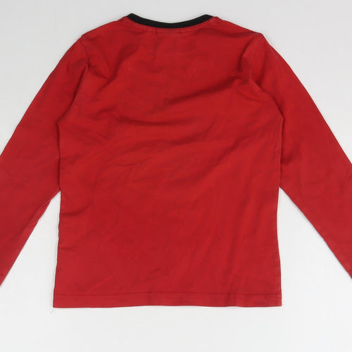 NEXT Boys Red  Cotton Basic T-Shirt Size 6 Years Crew Neck Pullover