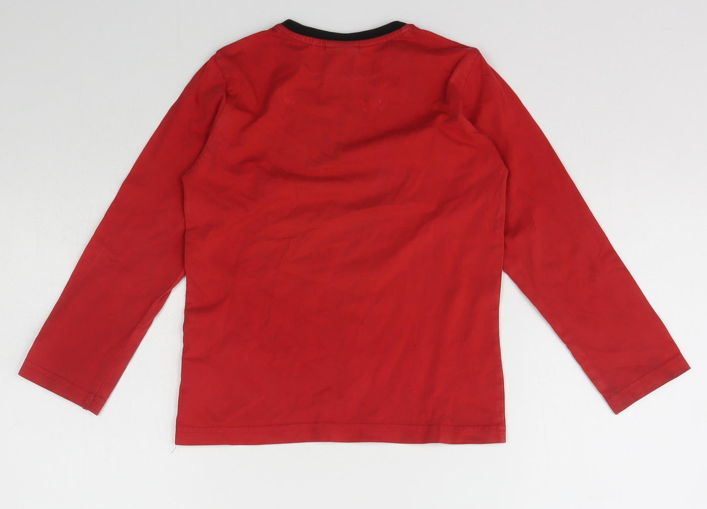 NEXT Boys Red  Cotton Basic T-Shirt Size 6 Years Crew Neck Pullover