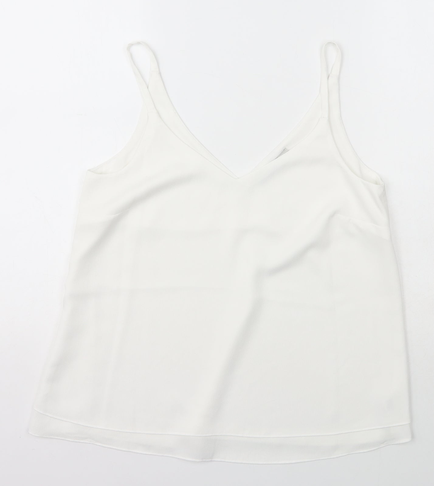 George Womens White  Polyester Camisole T-Shirt Size 10 V-Neck