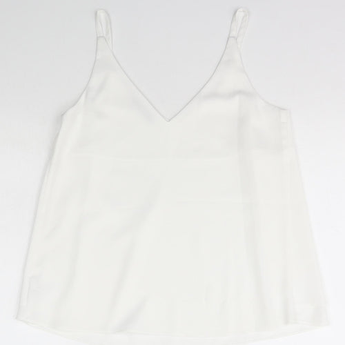 George Womens White  Polyester Camisole T-Shirt Size 10 V-Neck