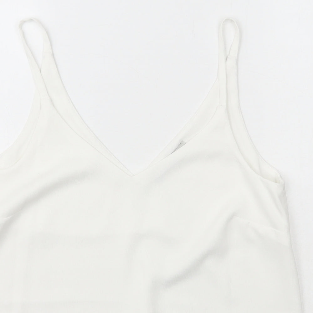 George Womens White  Polyester Camisole T-Shirt Size 10 V-Neck