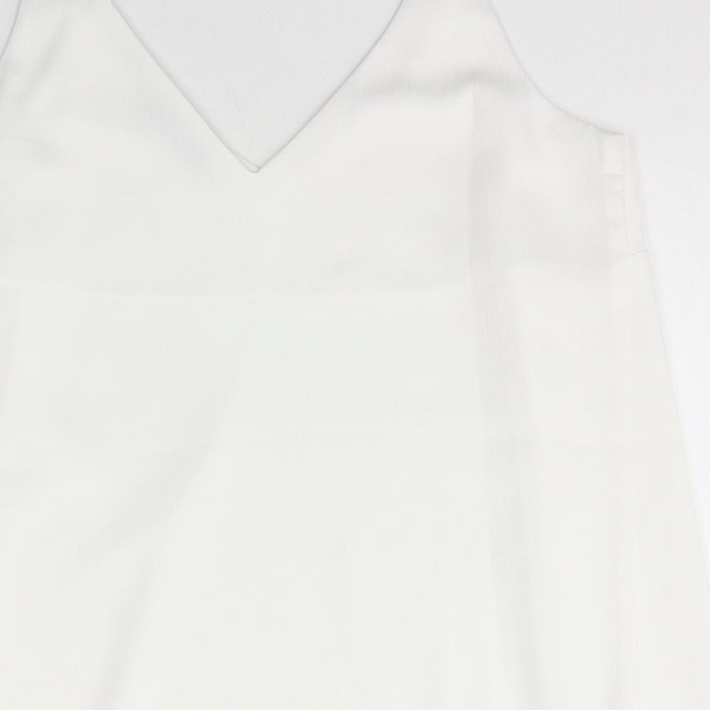 George Womens White  Polyester Camisole T-Shirt Size 10 V-Neck