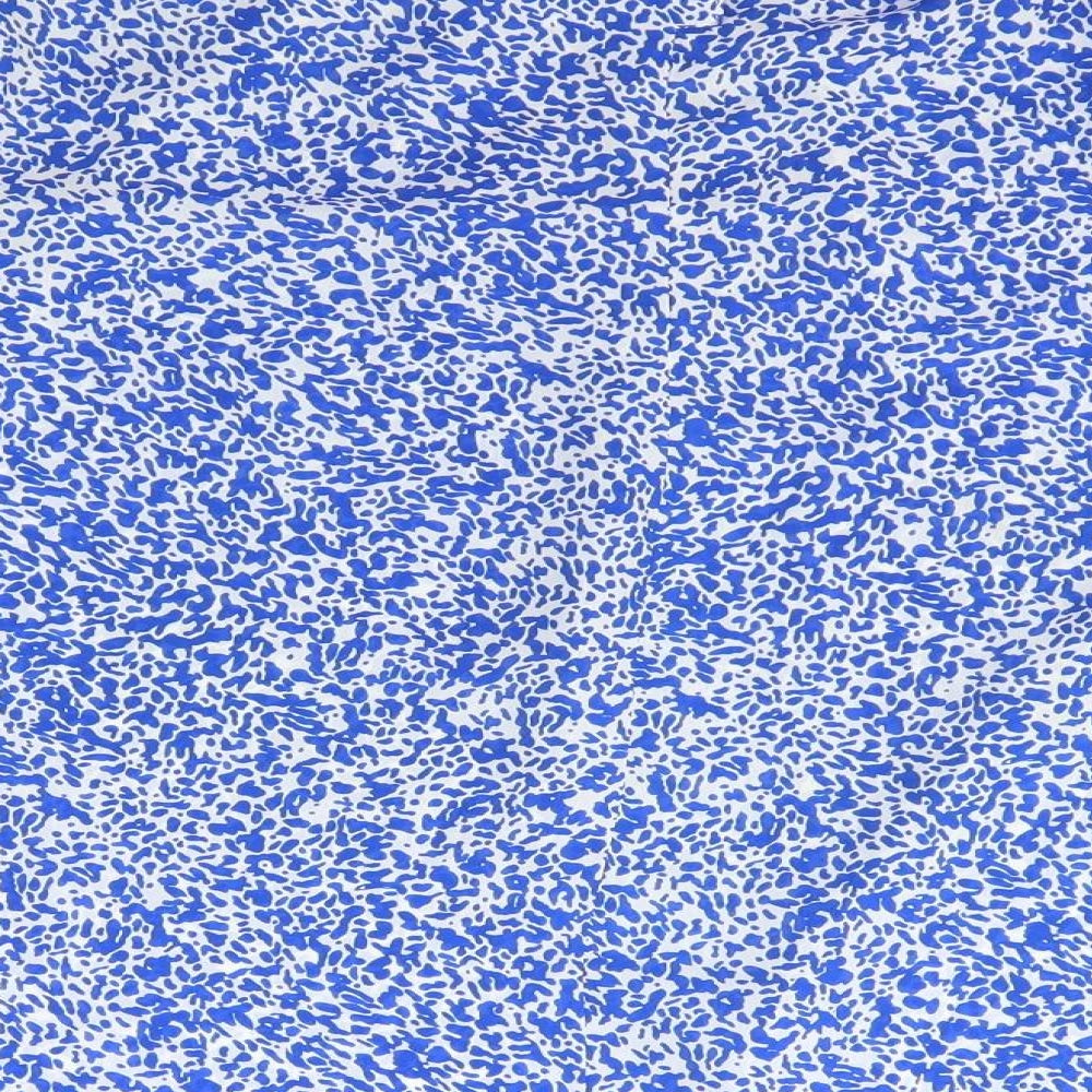 Littlewoods Womens Blue Animal Print Polyester Basic Blouse Size 14 Roll Neck