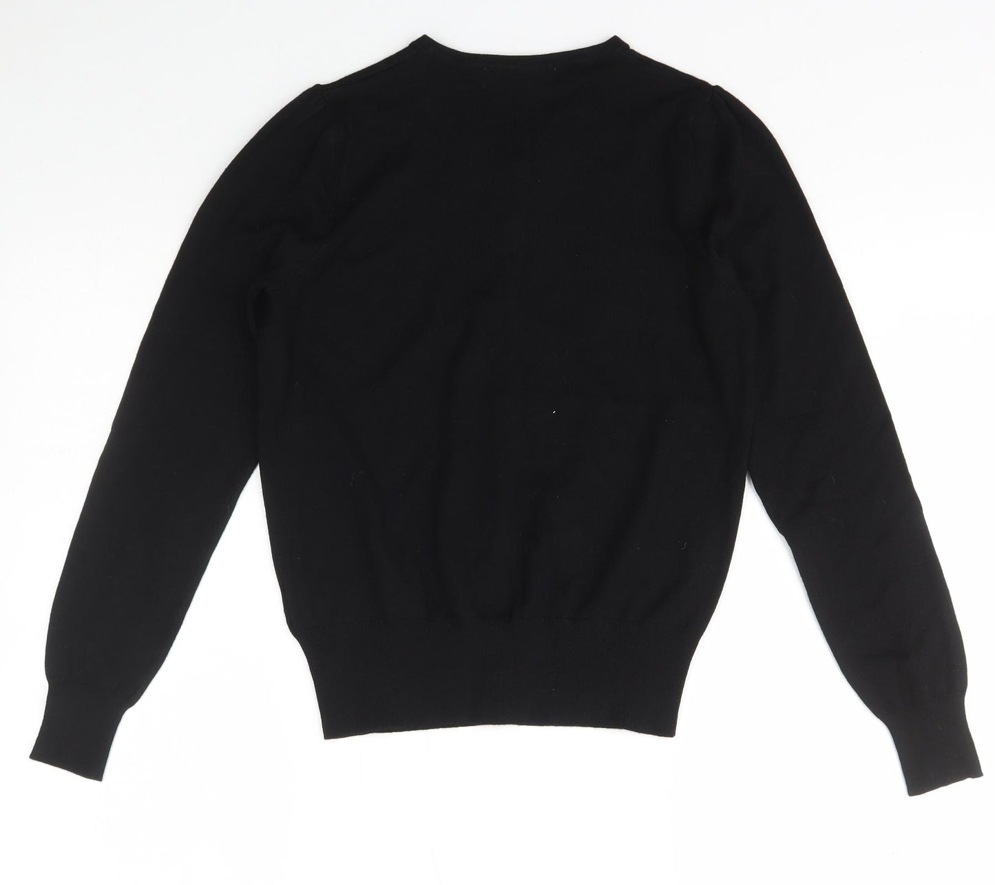 Marks and Spencer Womens Black Scoop Neck  Viscose Cardigan Jumper Size 12