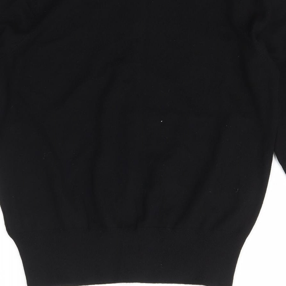 Marks and Spencer Womens Black Scoop Neck  Viscose Cardigan Jumper Size 12