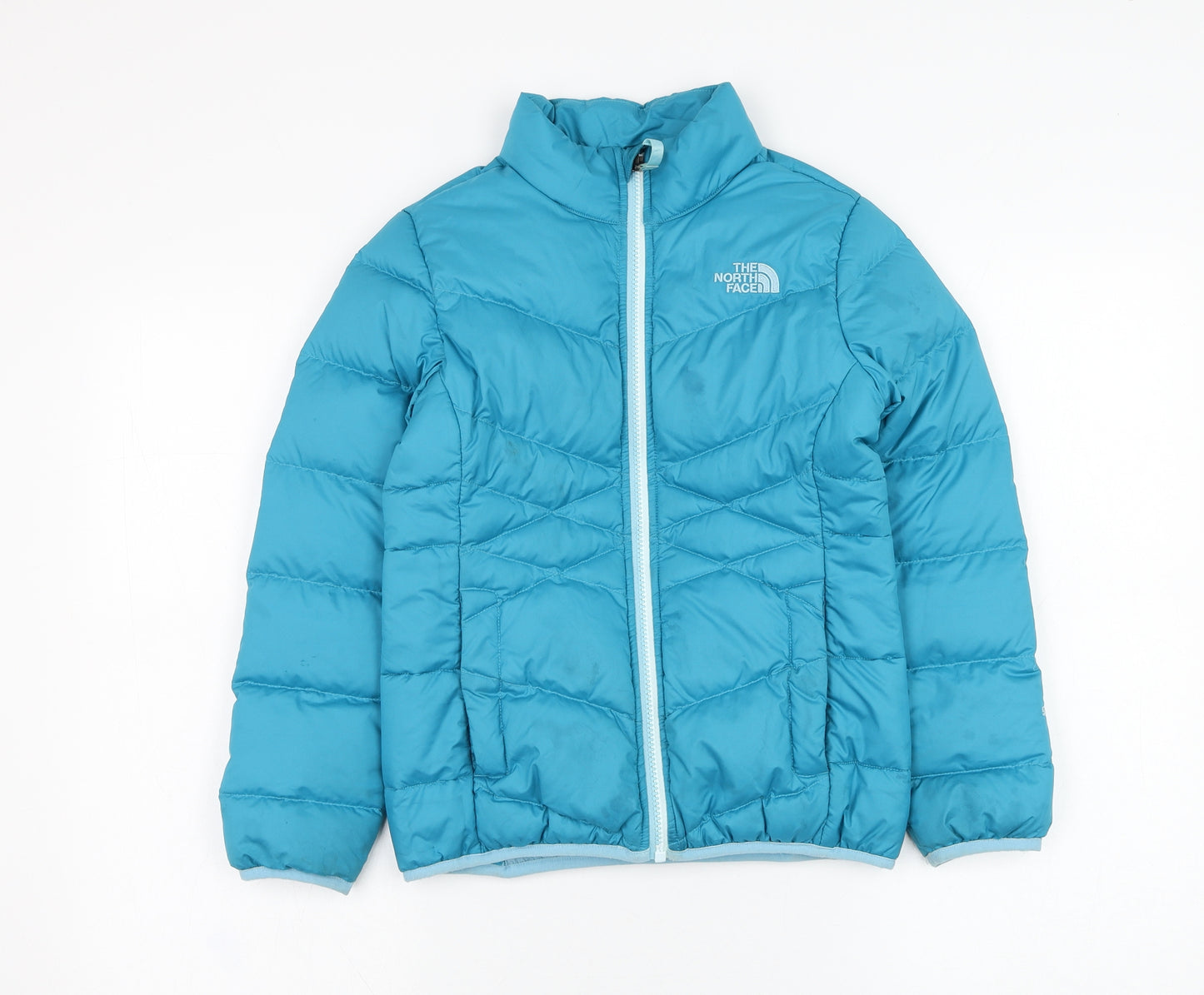 The North Face Girls Blue   Puffer Jacket Coat Size S  Zip