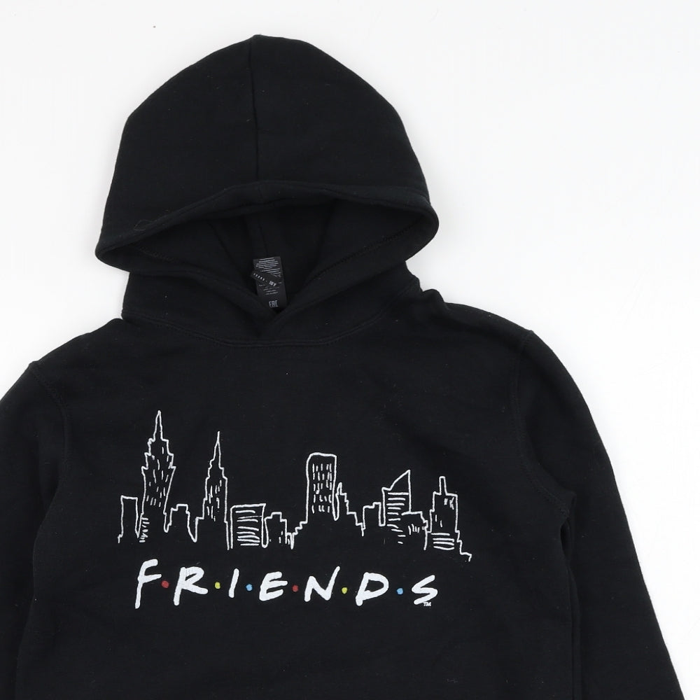 SOL'S Girls Black  Cotton Pullover Hoodie Size 10 Years  Pullover - Friends