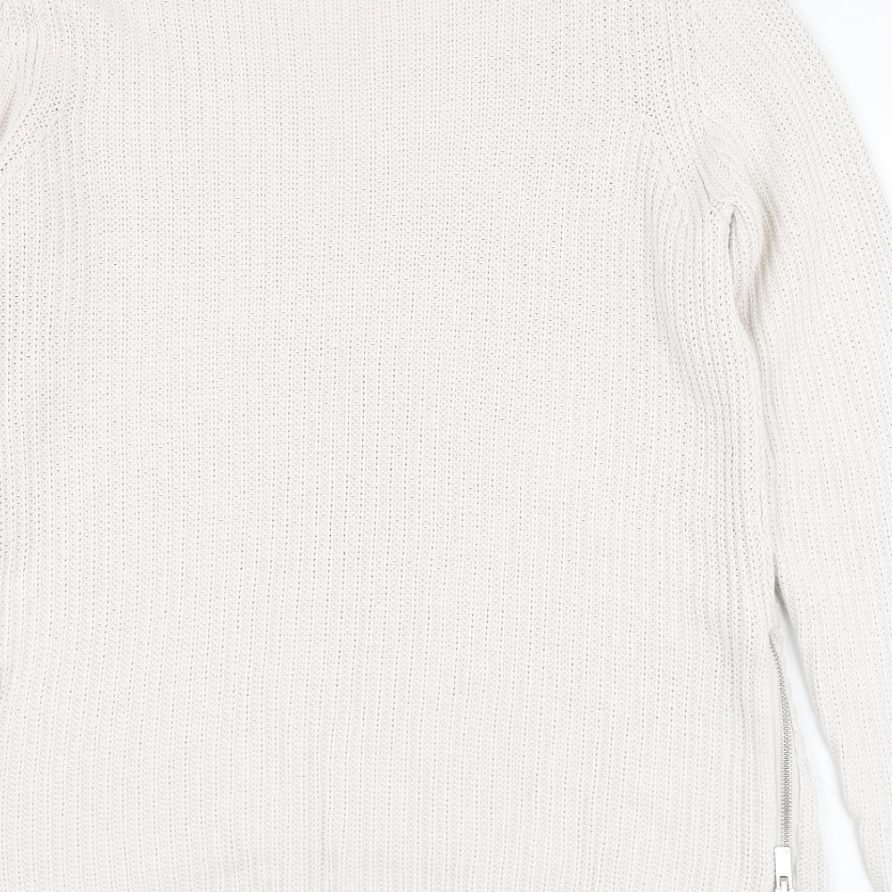 NEXT Womens Ivory Round Neck  Cotton Pullover Jumper Size 12