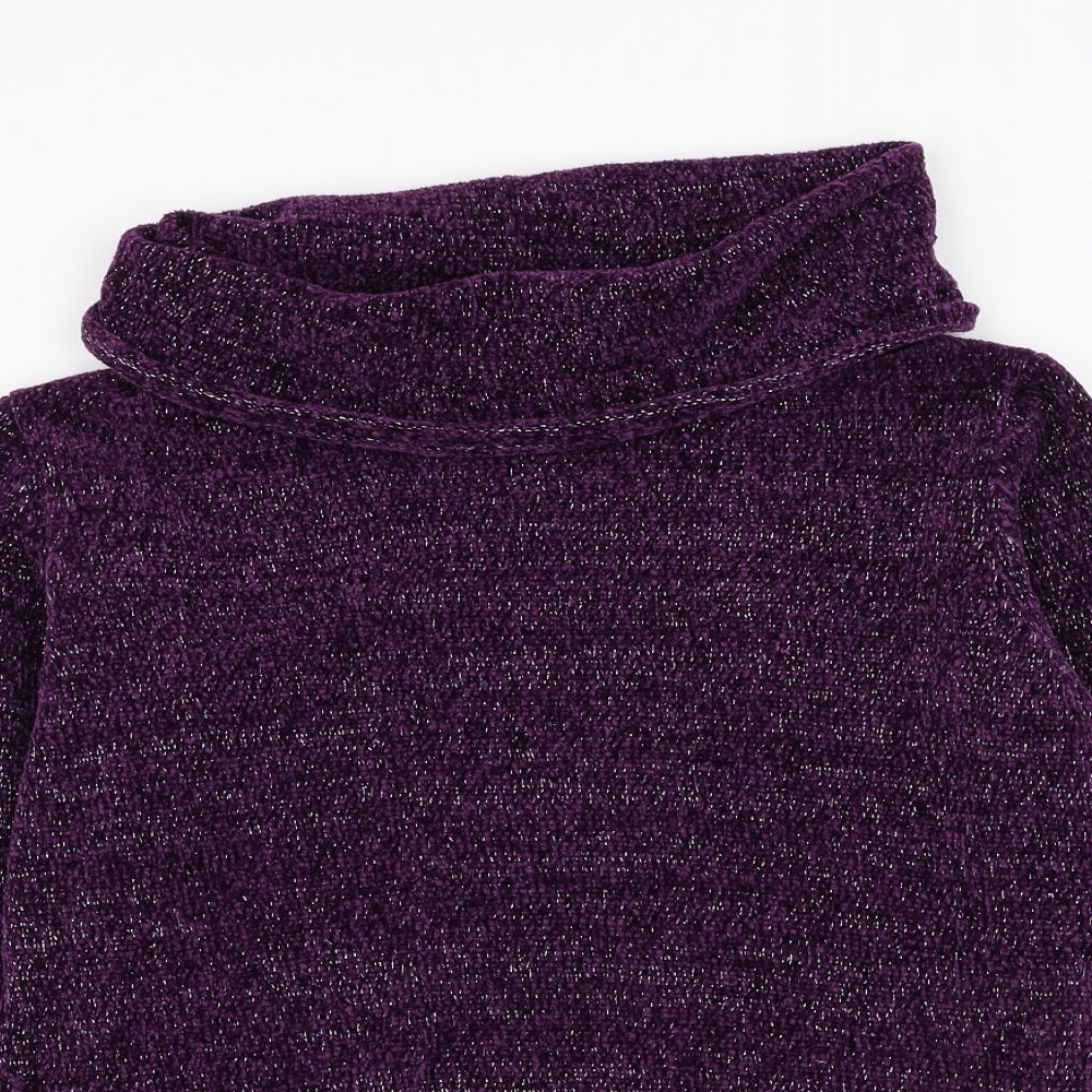 Anna Rose Womens Purple Roll Neck  Polyester Pullover Jumper Size S