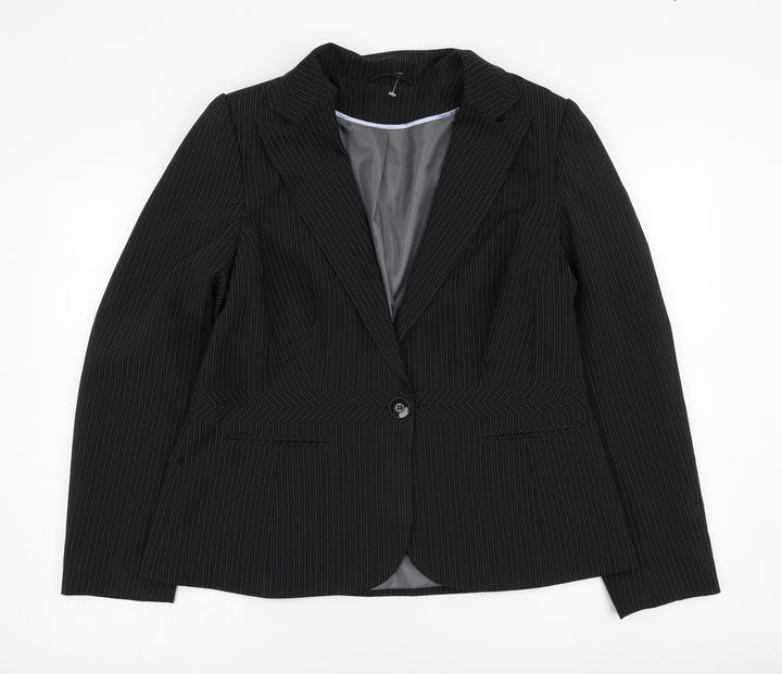 Dorothy Perkins Womens Striped Jacket Blazer Size 16 Button