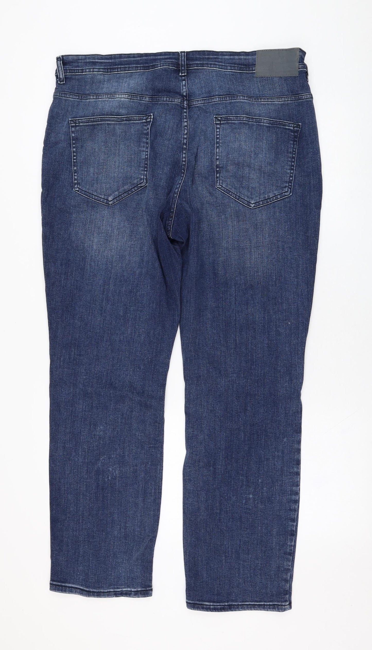 Primark Mens Blue  Cotton Straight Jeans Size 38 in L30 in Regular Zip