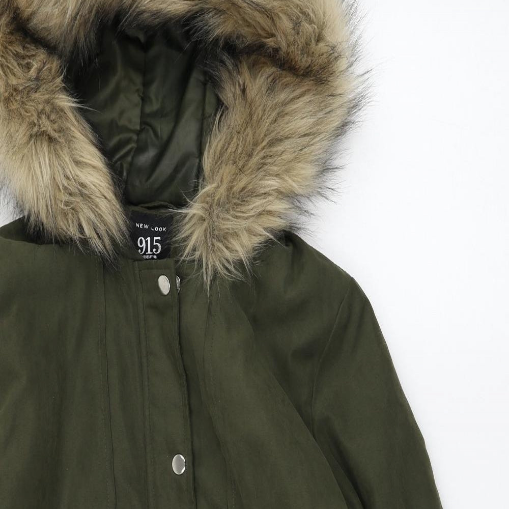 New Look Girls Green   Parka Coat Size 12-13 Years  Zip