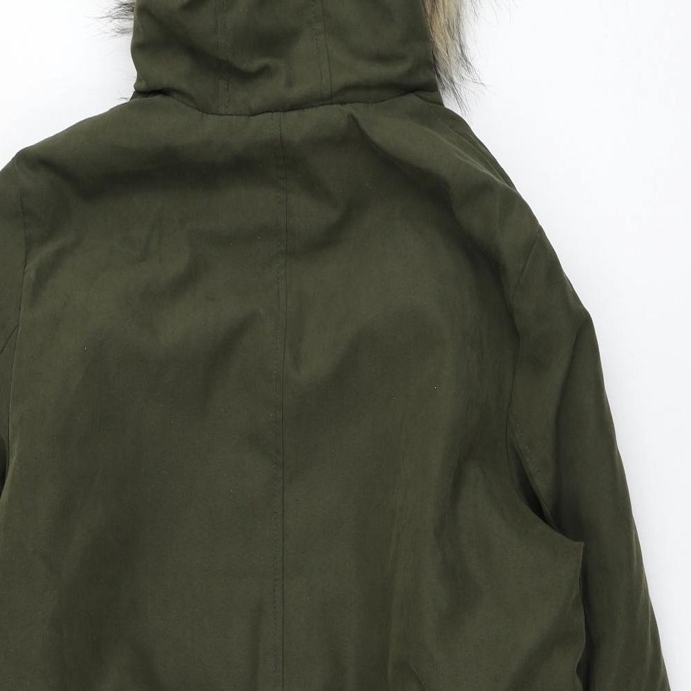 New Look Girls Green   Parka Coat Size 12-13 Years  Zip