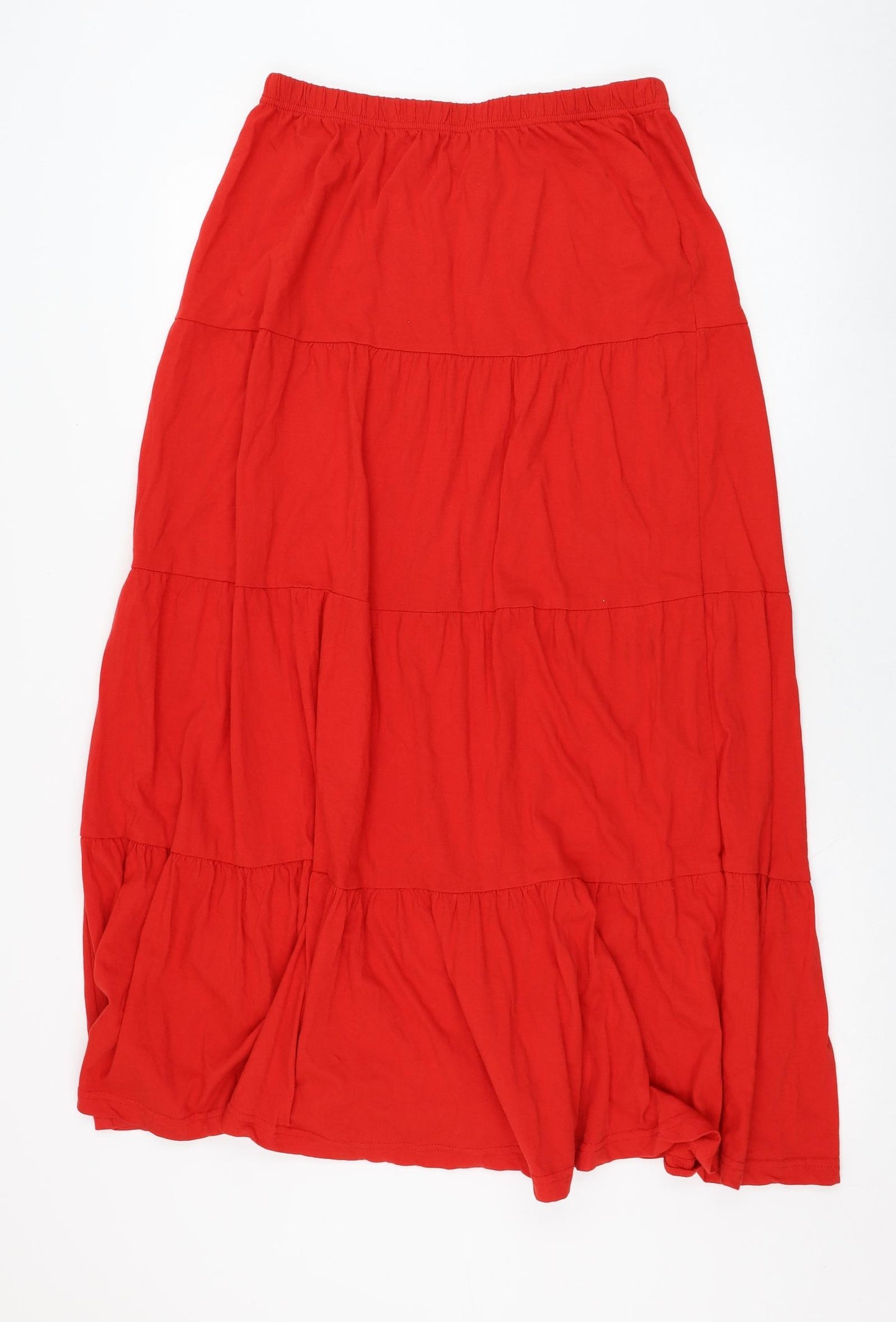 Julipa Womens Red  Cotton Flare Skirt Size 14