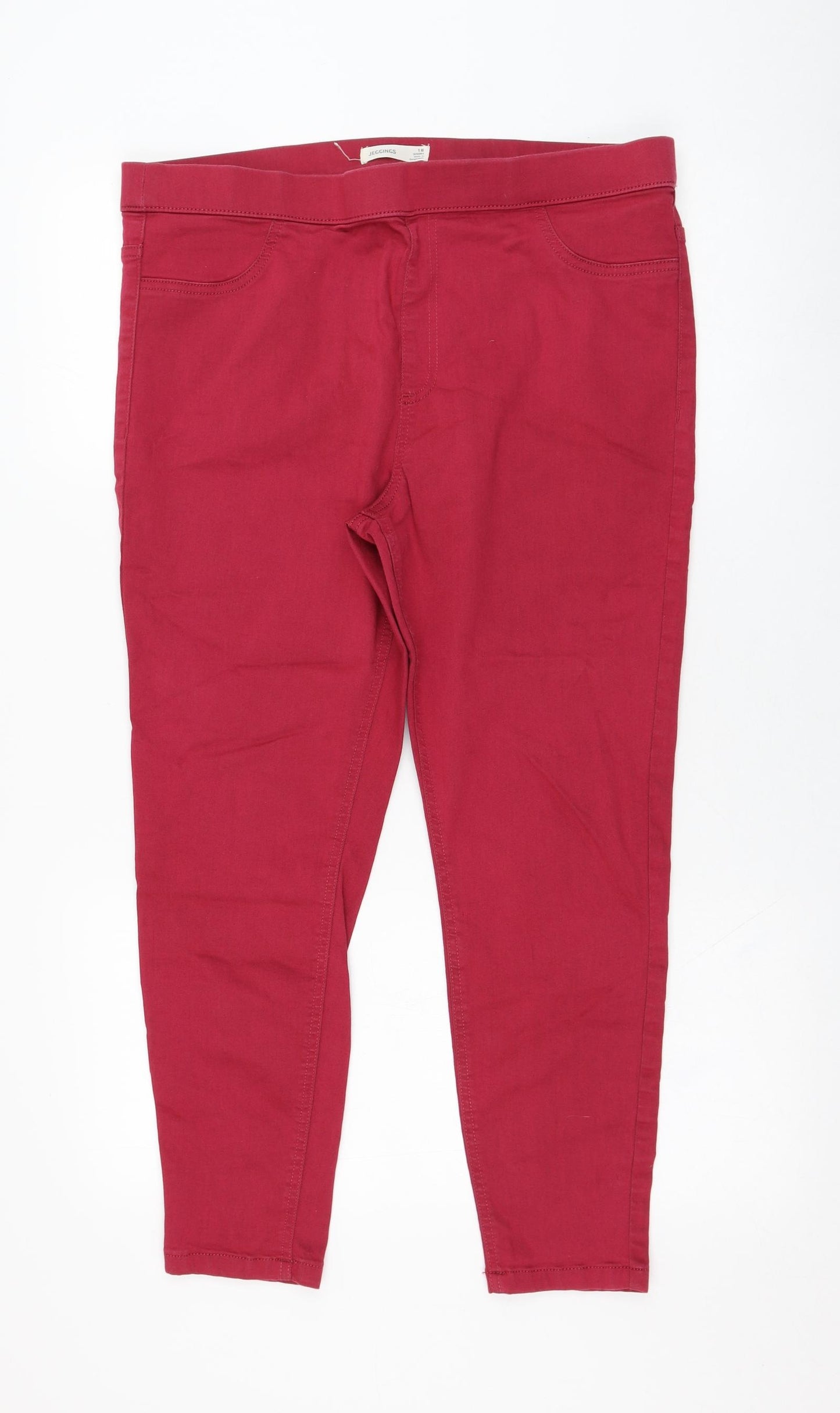 Marks and Spencer Womens Pink  Cotton Jegging Leggings Size 18 L25 in
