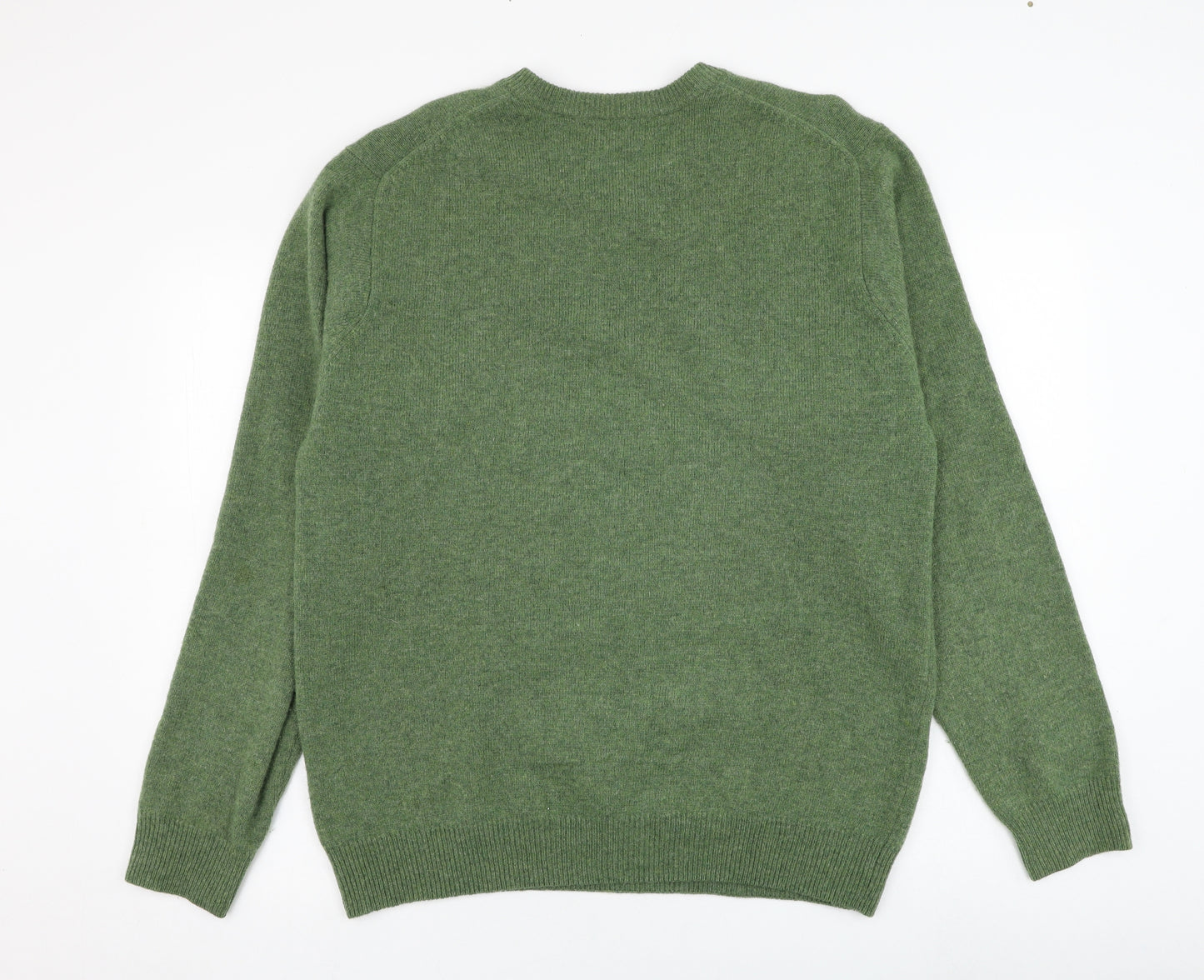 PACO Mens Green V-Neck  Wool Pullover Jumper Size M