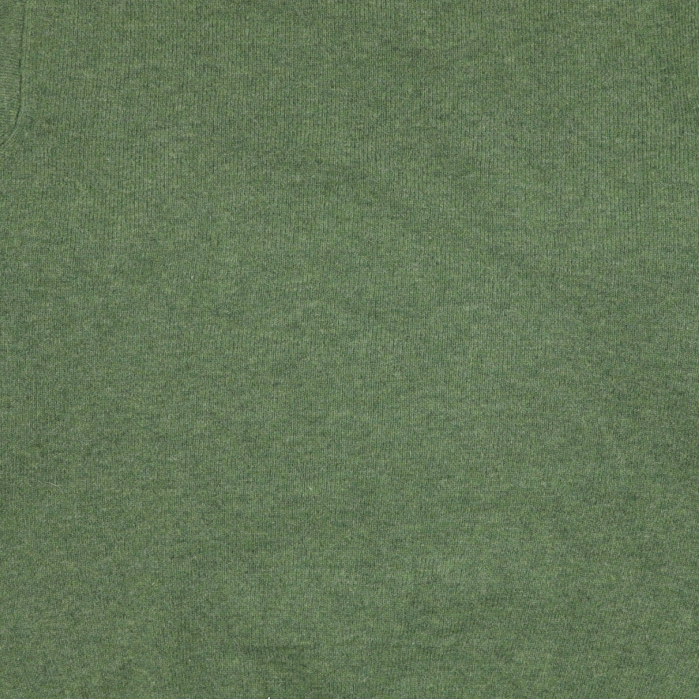 PACO Mens Green V-Neck  Wool Pullover Jumper Size M