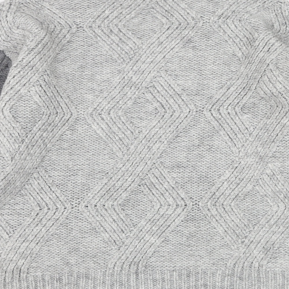 Marks and Spencer Womens Grey High Neck  Acrylic Pullover Jumper Size S