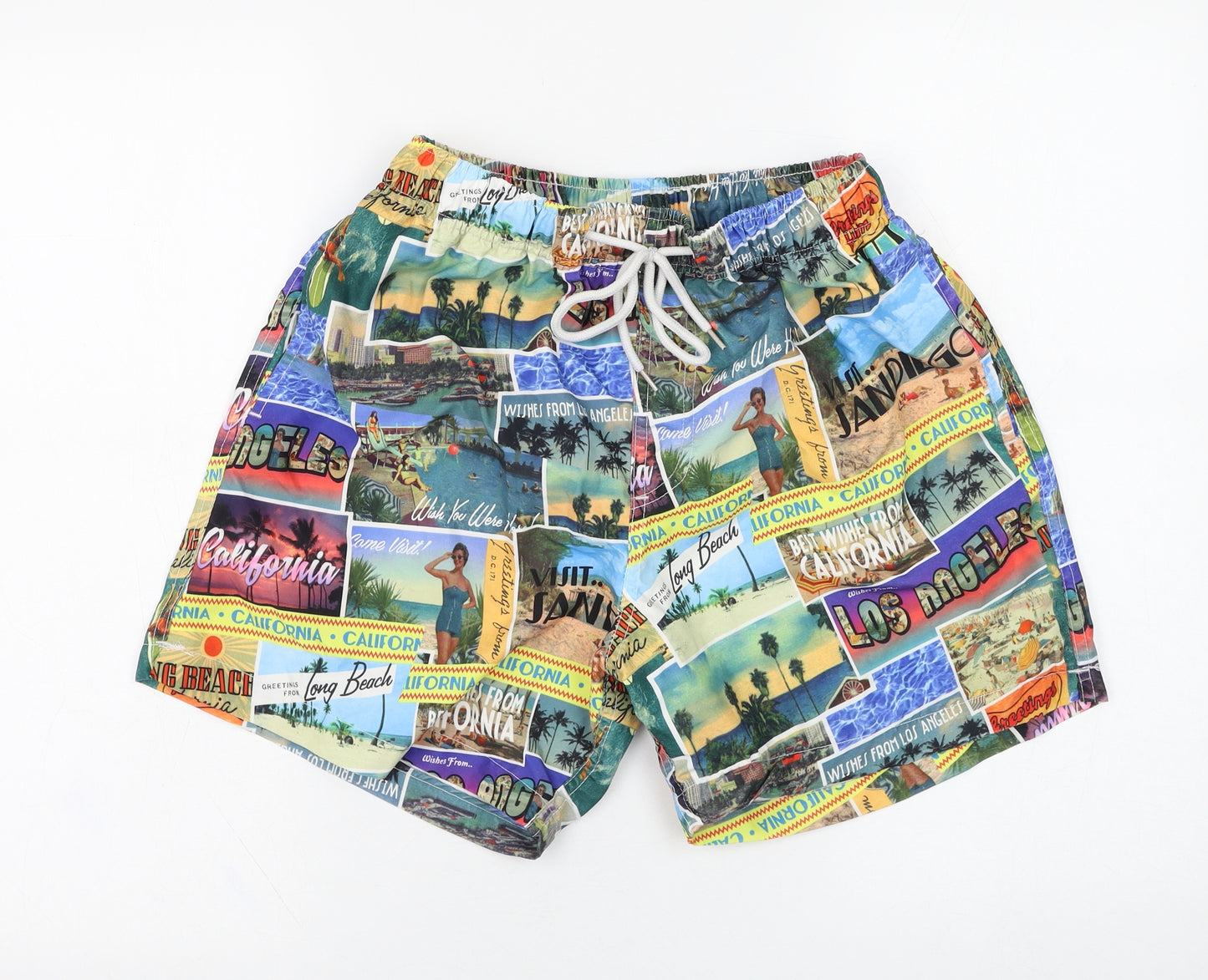 Cedar Wood State Mens Multicoloured  Polyester Sweat Shorts Size M  Regular  - Swimwear