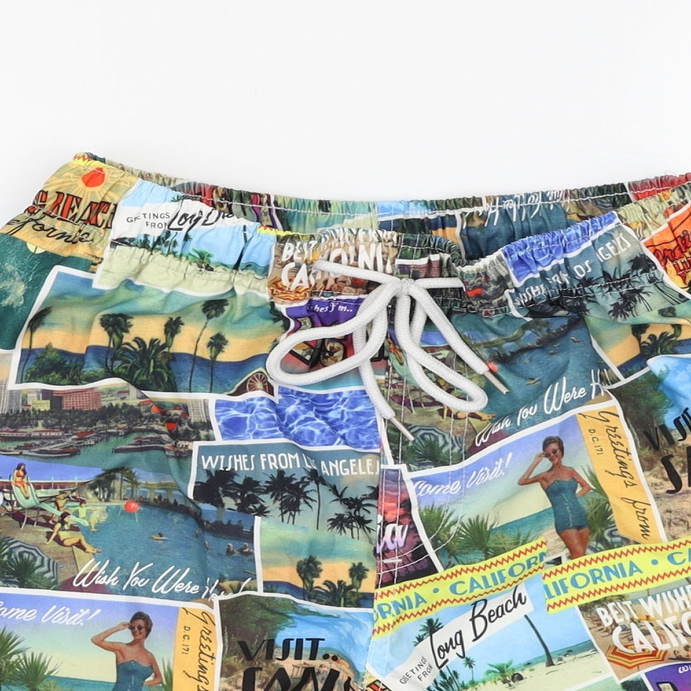 Cedar Wood State Mens Multicoloured  Polyester Sweat Shorts Size M  Regular  - Swimwear