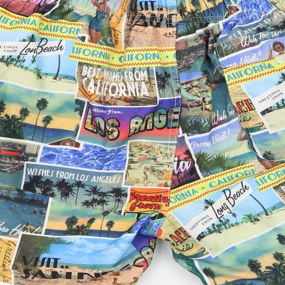 Cedar Wood State Mens Multicoloured  Polyester Sweat Shorts Size M  Regular  - Swimwear