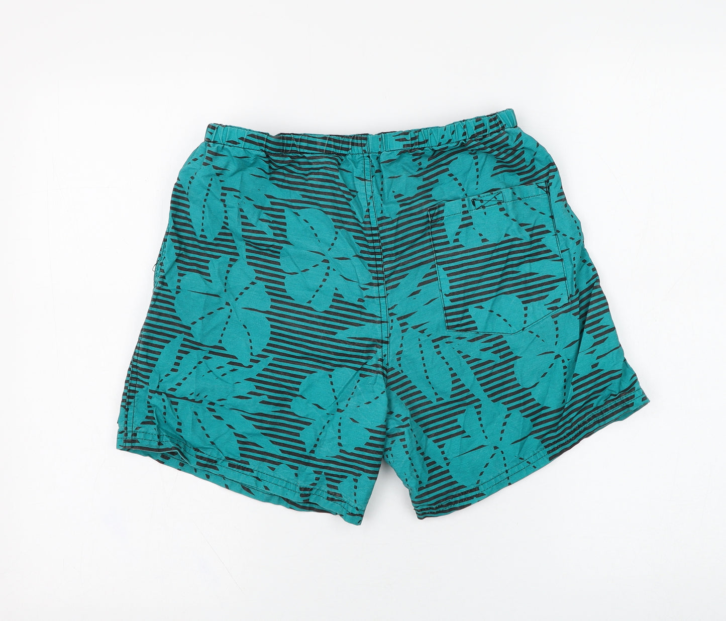 River Island Mens Green Floral Cotton Sweat Shorts Size S  Regular  - Swimwear