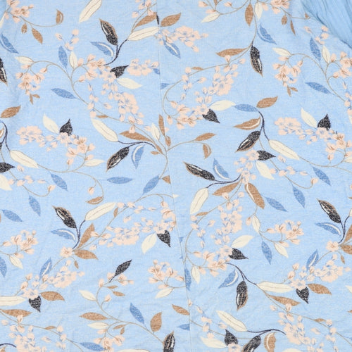 Marks and Spencer Womens Blue Round Neck Floral Viscose Pullover Jumper Size 20