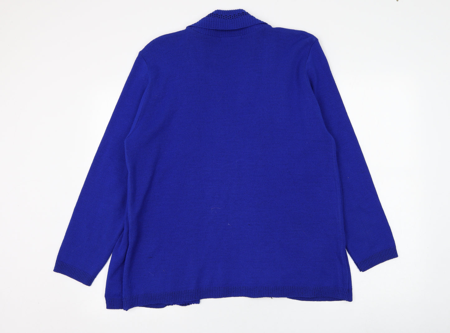 Envy Womens Blue Round Neck  Acrylic Pullover Jumper Size L