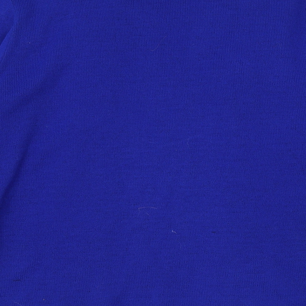Envy Womens Blue Round Neck  Acrylic Pullover Jumper Size L