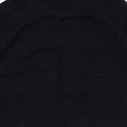 BHS Womens Black Square Neck  Cotton Cardigan Jumper Size 12