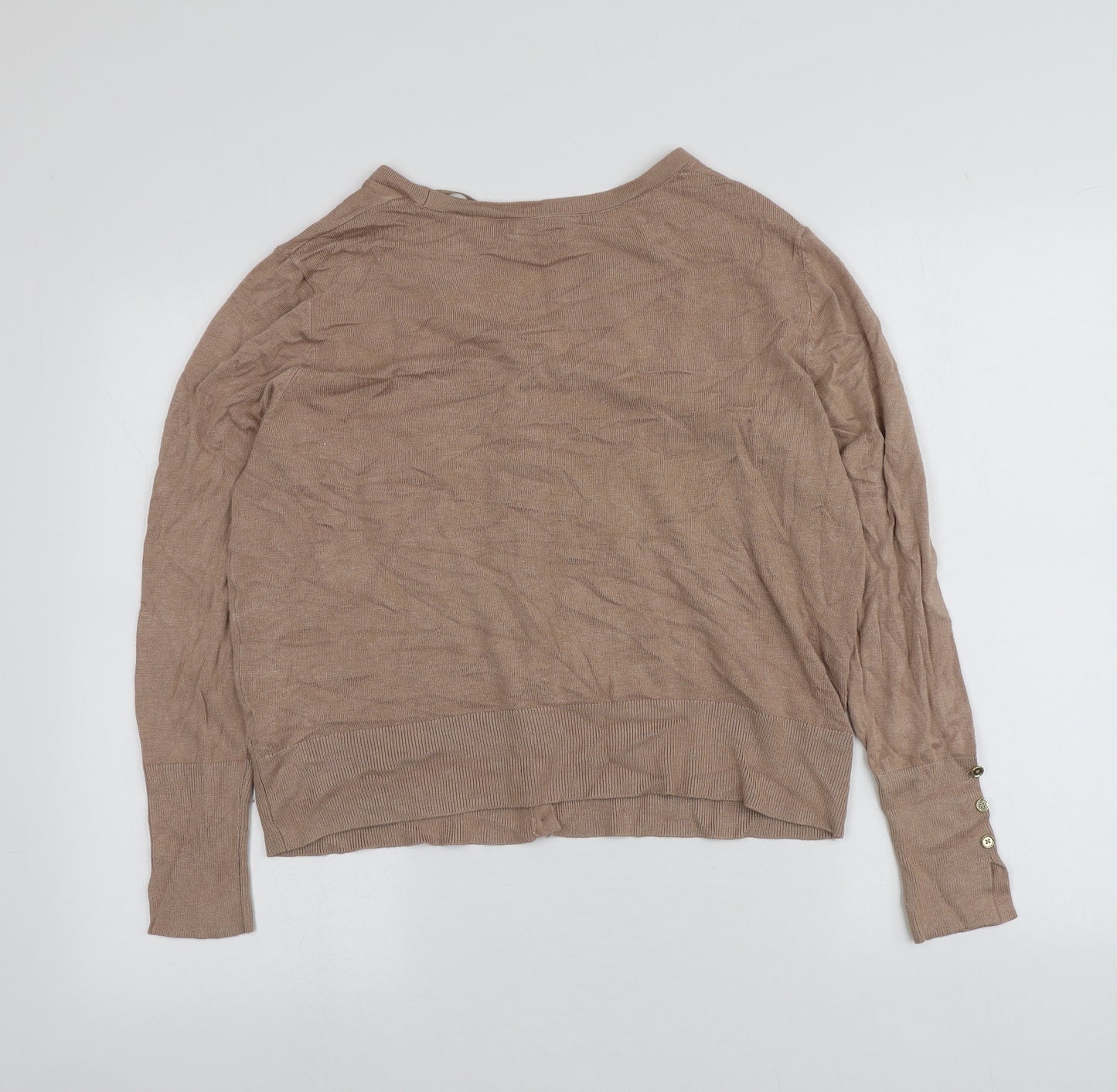 Primark Womens Beige V-Neck  Viscose Cardigan Jumper Size XL