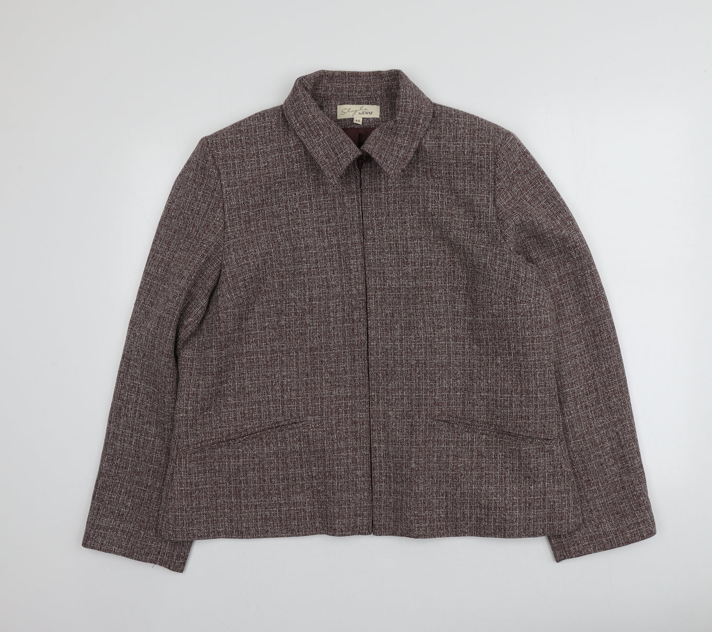 EWM Womens Purple Herringbone  Jacket  Size 18