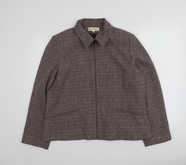 EWM Womens Purple Herringbone  Jacket  Size 18