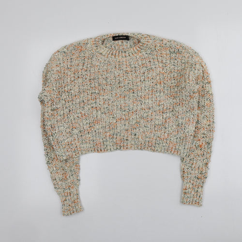 QED London Womens Multicoloured Round Neck  Polyester Pullover Jumper Size S