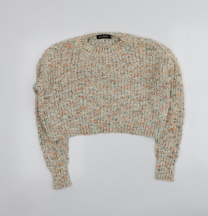 QED London Womens Multicoloured Round Neck  Polyester Pullover Jumper Size S