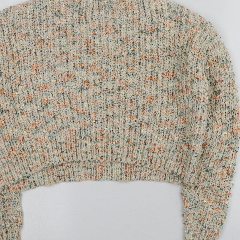 QED London Womens Multicoloured Round Neck  Polyester Pullover Jumper Size S