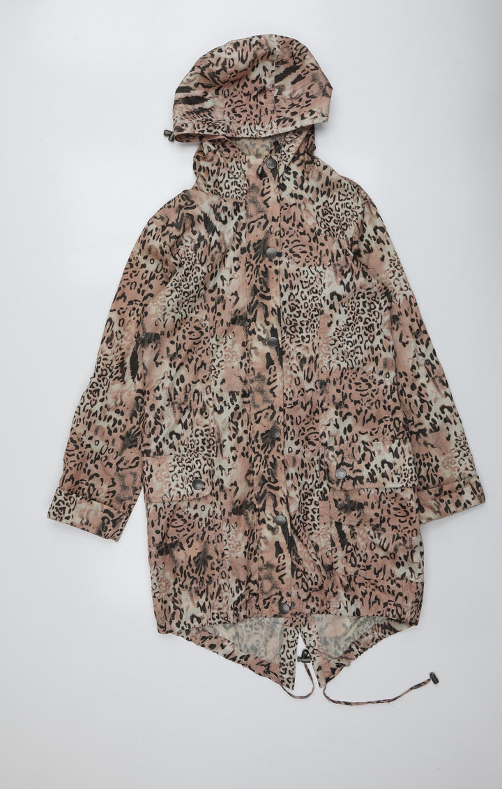 Internacionale Womens Pink Animal Print Jacket Size 10
