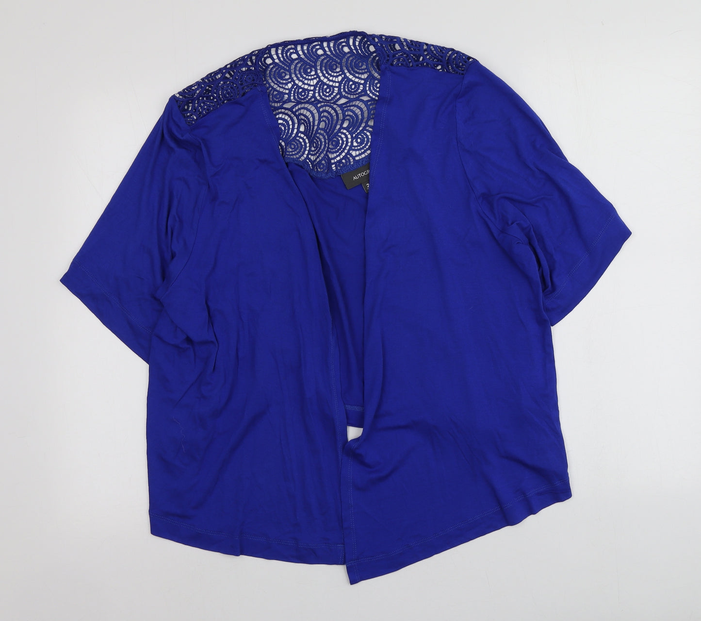 Autograph Womens Blue V-Neck  Viscose Shrug Jumper Size 20