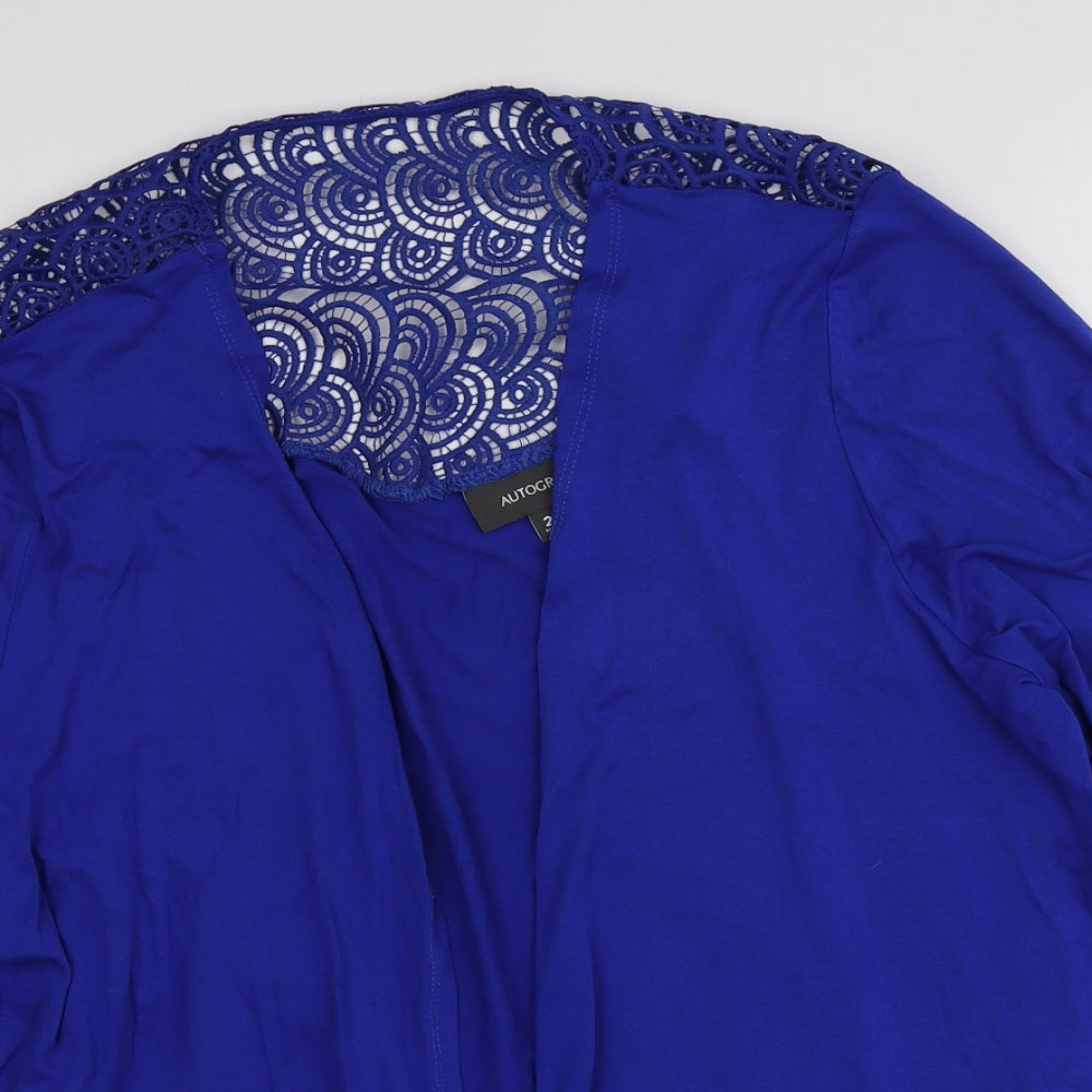 Autograph Womens Blue V-Neck  Viscose Shrug Jumper Size 20