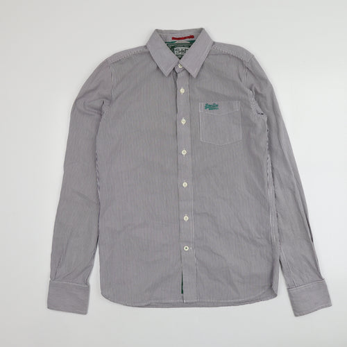 S&D Mens Purple Striped Cotton  Button-Up Size M Collared