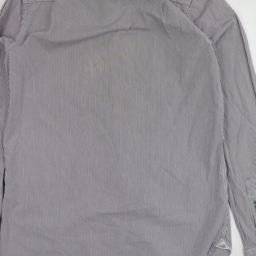 S&D Mens Purple Striped Cotton  Button-Up Size M Collared