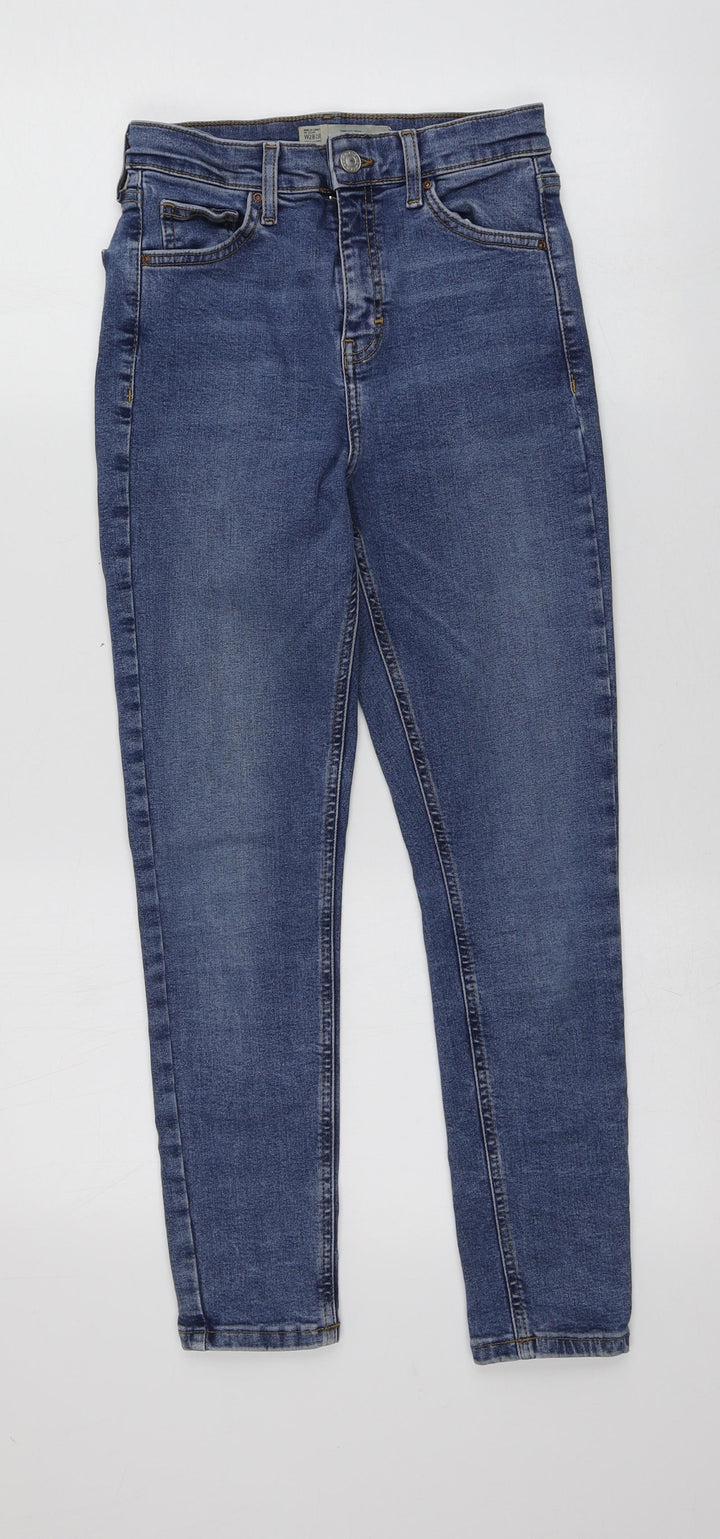 Topshop Womens Blue Cotton Skinny Jeans Size 28 L25 in Regular
