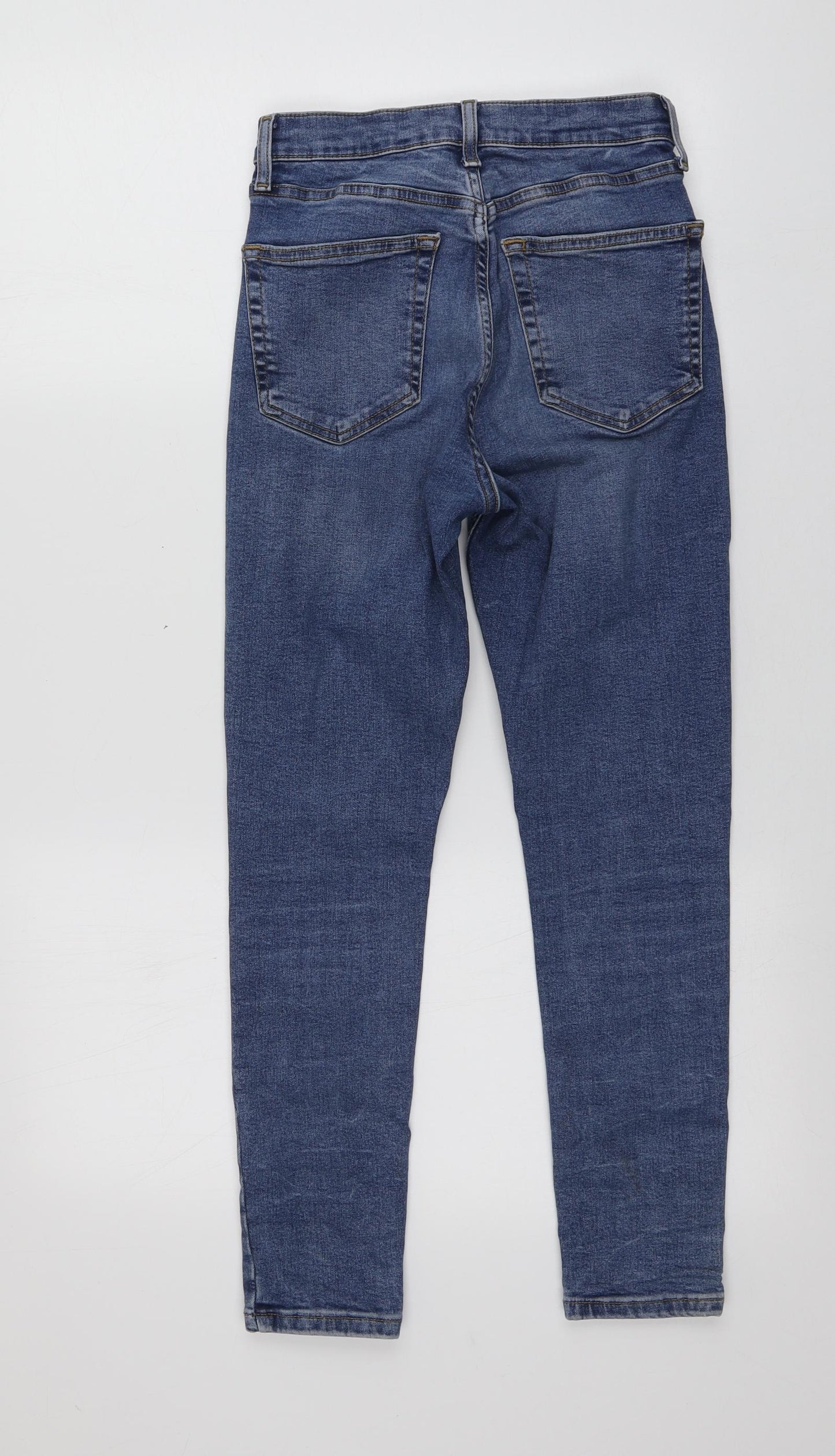 Topshop Womens Blue  Cotton Skinny Jeans Size 28 L25 in Regular