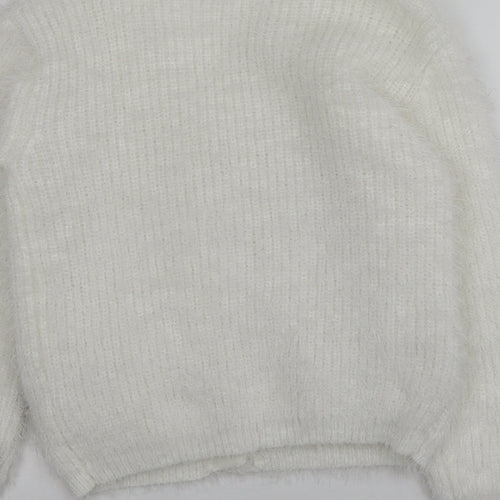 I love girlswear Girls Ivory V-Neck  Polyester Cardigan Jumper Size 10 Years