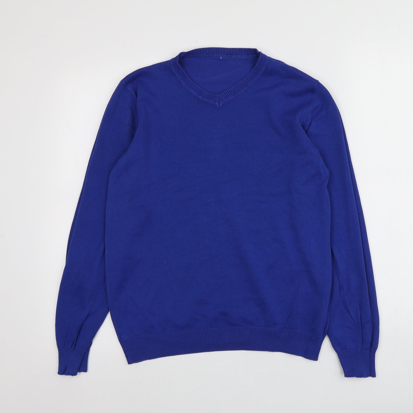George Boys Blue V-Neck  Cotton Pullover Jumper Size 13-14 Years