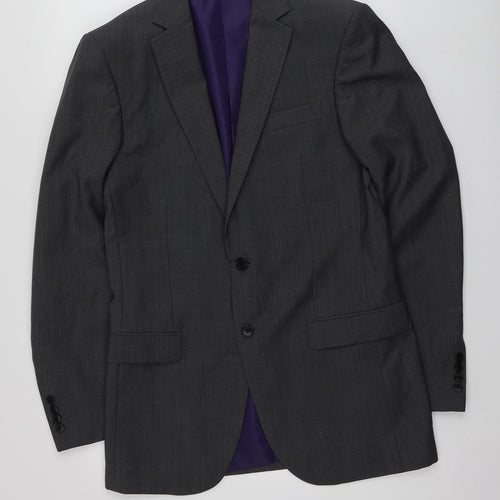 M&S Mens Grey  Polyester Jacket Suit Jacket Size 38